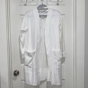 Eileen Fisher Open Front Patch Pocket Jersey Cardigan